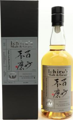 Ichiro's Malt & Grain Single Cask Blended Whisky Refill Bourbon Barrel The Ultimate Spirits by Rudder Ltd 58% 700ml