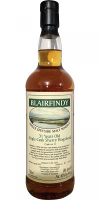Blairfindy 1976 BA Sherry Hogshead 43% 750ml
