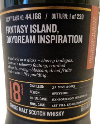 Craigellachie 2005 SMWS 44.166 Fantasy island daydream inspiration 1st Fill Ex-Oloroso Sherry Hogshead Finish 59.6% 700ml