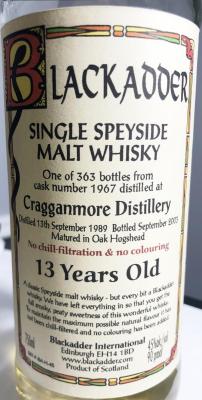 Cragganmore 1989 BA Oak Hogshead #1967 45% 750ml