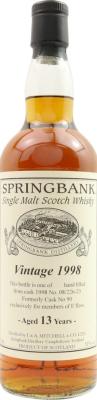 Springbank 1998 Private Bottling Fresh Sherry Hogshead 08/226-24 E'flow 51% 700ml