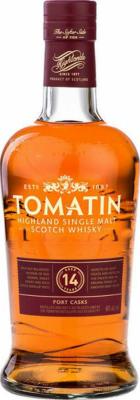 Tomatin 14yo Port Casks Bourbon + Port Finish 46% 750ml