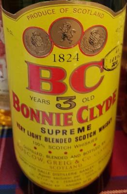 Bonnie Clyde 3yo Supreme Very Old Light Blended Scotch Whisky Sanley Import 43% 750ml
