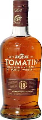 Tomatin 18yo Oloroso Sherry Casks Oak Cask + Oloroso Sherry Butt Finish 46% 700ml