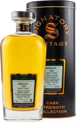 Mortlach 2008 SV Cask Strengh Collection First Fill Ex-Bourbon Barrels 800084 + 800085 57.8% 700ml