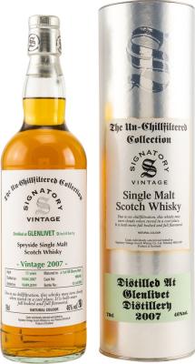 Glenlivet 2007 SV The Un-Chillfiltered Collection 1st Fill Sherry Butt #900248 46% 700ml