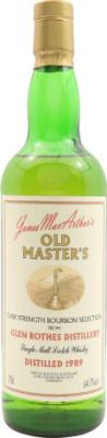 Glenrothes 1989 JM Old Master's Cask Strength Bourbon Selection #30900 64.7% 700ml