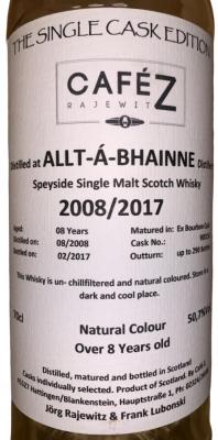 Allt-A-Bhainne 2008 CZ The Single Cask Edition Bourbon Cask 900150 50.7% 700ml