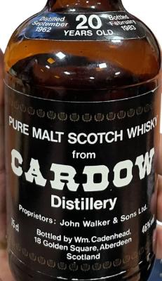 Cardhu 1962 Cardow CA Dumpy bottle 46% 750ml