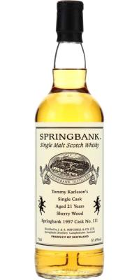 Springbank 1997 Private Bottling Sherry Tommy Karlsson 57% 700ml