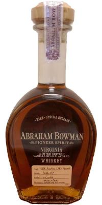 Abraham Bowman 2007 Virginia Limited Edition Whisky Small Batch Vanilla Bean Flavored 45% 750ml