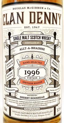 Allt-A-Bhainne 1996 McG Sherry Hogshead DMG 11854 51.2% 700ml