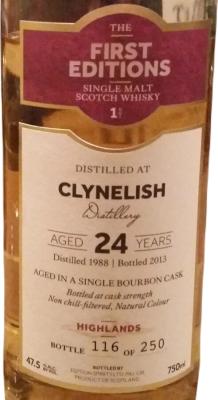 Clynelish 1988 ED The 1st Editions Bourbon Cask 47.5% 750ml