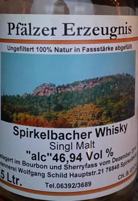 Spirkelbacher Whisky 2014 Single Malt Bourbon Sherry 46.94% 500ml