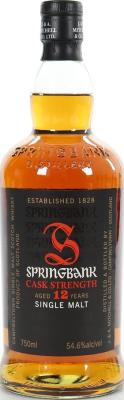 Springbank 12yo Cask Strength Fresh Sherry Hogsheads & Refill Sherry Butts 60% 750ml