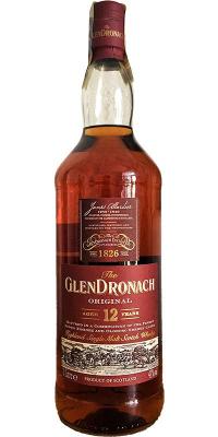 Glendronach 12yo Original Highland Single Malt Scotch Whisky Pedro Ximenez and Oloroso Sherry 43% 1000ml