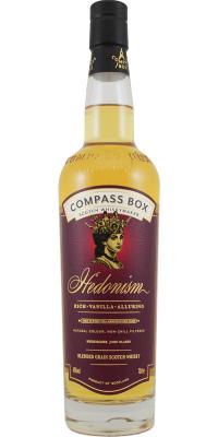 Hedonism Blended Grain Scotch Whisky CB The Signature Range 1st Fill American Oak Casks Batch MMXVIII-B 43% 700ml