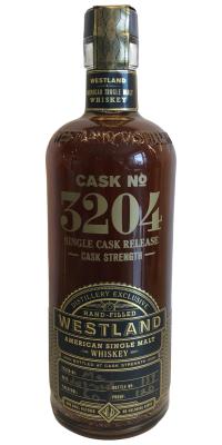 Westland Cask #3204 Single Cask Reserve Hand Filled 60% 750ml