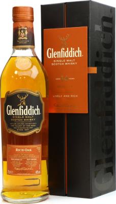Glenfiddich 14yo Gift Pack Rich Oak New American & European Oak 40% 700ml