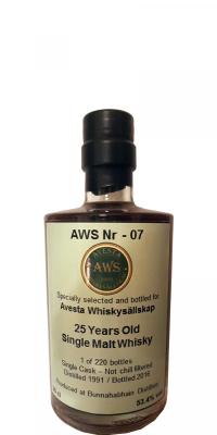 Bunnahabhain 1991 UD 2nd fill sherry cask Avesta Whiskysallskap 53.4% 350ml