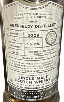 Aberfeldy 2009 GM Connoisseurs Choice Cask Strength 1st Fill Sherry Hogshead 56.2% 700ml