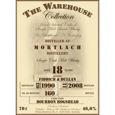 Mortlach 1990 WW8 The Warehouse Collection Bourbon Hogshead 46% 700ml