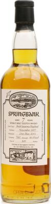 Springbank 2007 Open Day Bottling Fresh Sauternes Hogshead 56.9% 700ml