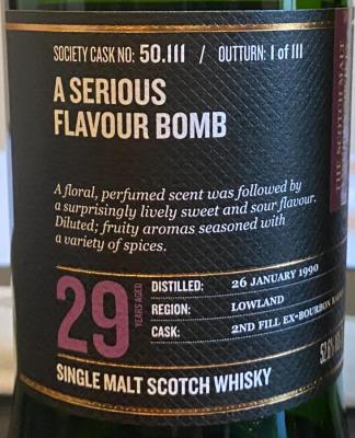 Bladnoch 1990 SMWS 50.111 A serious flavour bomb 2nd Fill Bourbon Barrel 52.6% 750ml