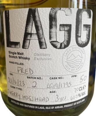 Lagg 3yo Distillery Exclusive Sherry Hogshead 61.7% 700ml