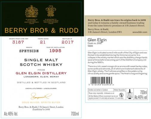 Glen Elgin 1995 BR #3187 46% 700ml