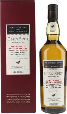 Glen Spey 1996 The Managers Choice New American Oak #240 52% 700ml