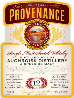 Auchroisk 2001 McG McGibbon's Provenance Refill Hogsheads 10190 & 10193 46% 700ml