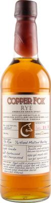 Copper Fox Rye Whisky Used Bourbon Barrels 45% 750ml