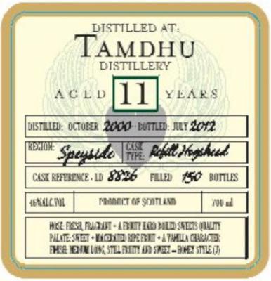 Tamdhu 2000 DoD Refill Hogshead LD 8826 46% 700ml