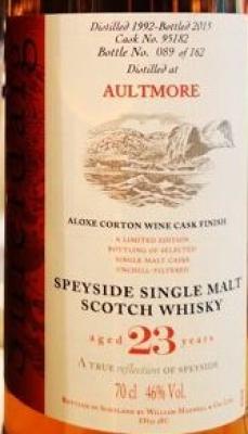 Aultmore 1992 WM&C Shieldaig Collection 23yo Aloxe Corton Wine Cask Finish #95182 46% 700ml