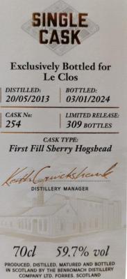 Benromach 2013 Single Cask Le Clos 59.7% 700ml