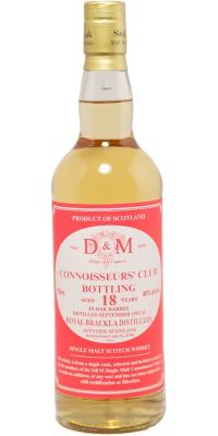 Royal Brackla 1993 D&M Connoisseurs Club Oak Barrel 6798 46% 750ml