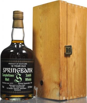 Springbank 1973 CA Dumpy Bottle Rum Butt 57.9% 700ml