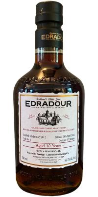 Edradour 2012 Oloroso Cask Matured Oloroso Cask Matured Prestige Ledroit Distributing Co 59.2% 700ml