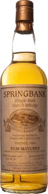 Springbank 1989 Private Bottling Symposion Vintage Club Demerara Rum Barrel #36 46% 700ml