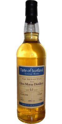 Glen Moray 1998 UD Lounge Bottle Bourbon Cask #3434 Taste of Scotland 43% 700ml