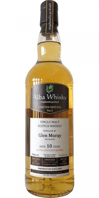 Glen Moray 2007 AWS Limited Edition #2 1st Fill Bourbon Barrel #5676 10th Anniversary of Alba Whisky Shop 56.3% 700ml