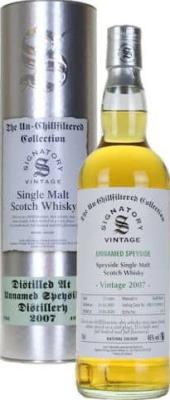 Unnamed Speyside 2007 SV The Un-Chillfiltered Collection Refill Butts DRU17/A190#13 46% 700ml