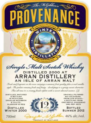 Arran 2000 McG McGibbon's Provenance DMG 8575 46% 700ml