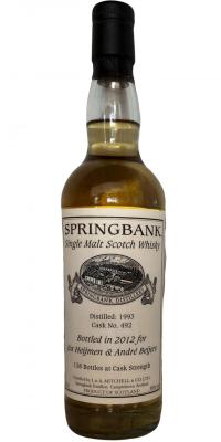 Springbank 1993 Private Bottling Bourbon #492 Jos Heijmen & Andre Beijers 56% 700ml