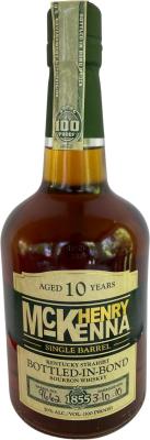 Henry McKenna 10yo Single Barrel Bottled in Bond New charred white oak barrel 9662 50% 750ml