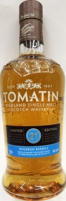 Tomatin 21yo ex-Bourbon Barrels 46% 750ml