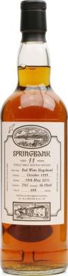 Springbank 1999 Open Day 2011 Red Wine Hogshead 56.1% 700ml