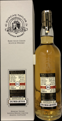 Dumbarton 1987 DT Rare Auld Grain Oak Cask #10025027 53.3% 700ml