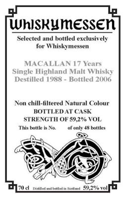 Macallan 1988 Wm.dk Bourbon Hogshead 59.2% 700ml